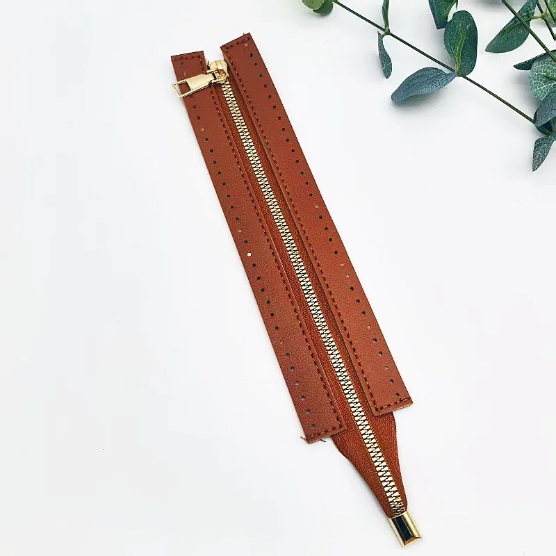 24cm DIY Handmade Bag Zipper Accessories 6-Color DIY Handmade Bag Zipper 24cm Pu Metal Zipper Woven Bag Accessories