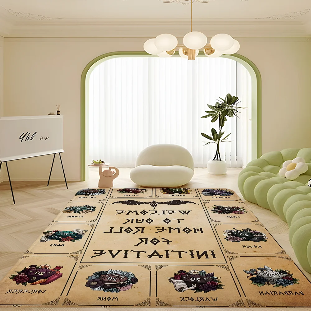 Welcome To The Dungeons Roll For Initiative Bathroom Mat INS Style Soft Bedroom Floor House Laundry Room Mat Anti-skid