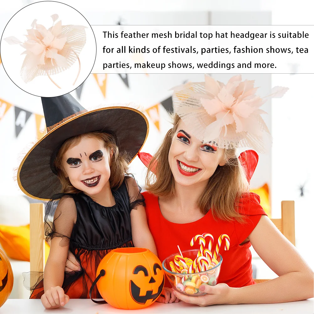 

1 шт., сетчатая тюлевая свадебная шляпа-волшебница, повязка на голову с цветочной вуалью для свадебной вечеринки, чайные шляпы, женская мода, аксессуар для фотосессии