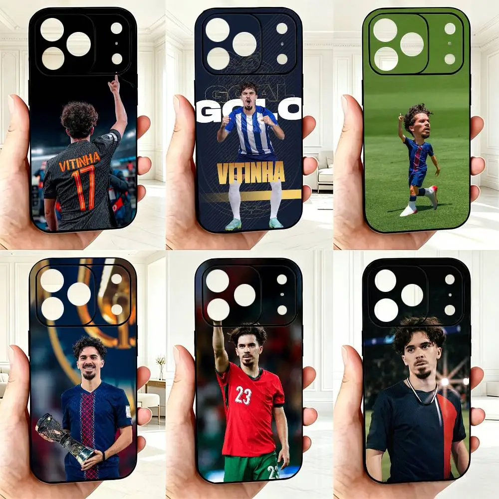 Capa de Silicone Macia para Celular do Craque de Futebol V-Vitinha Ferreira para iPhone 17 16 15 14 13 12 11 X XR Plus Pro Max Plus