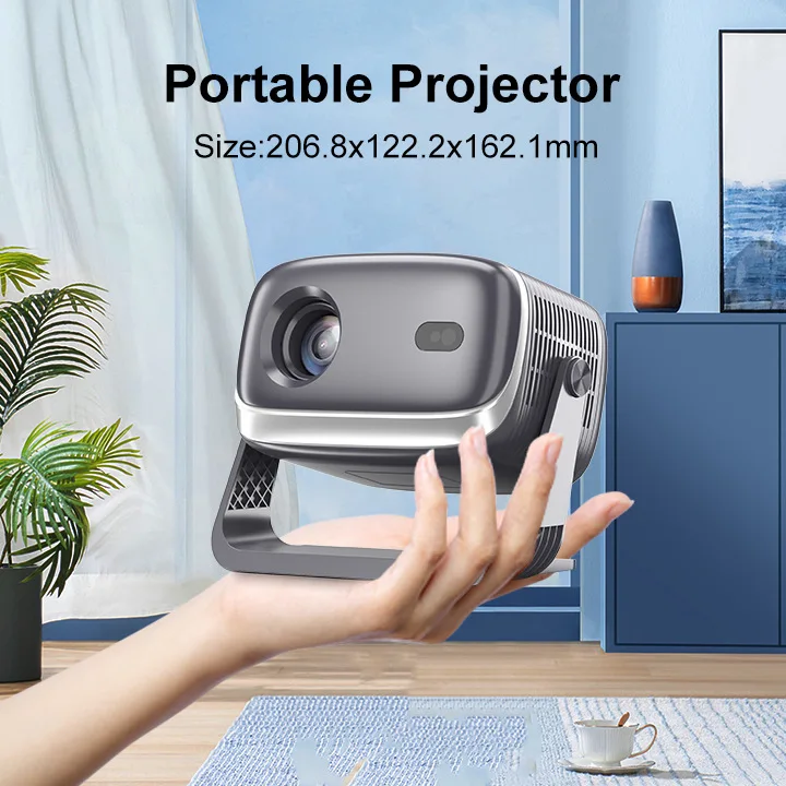 2026 Auto Focus 1080P 4K Portable Projector - Mini Home Theater for Bedroom, Office & Wall Projection with WiFi & Bluetooth