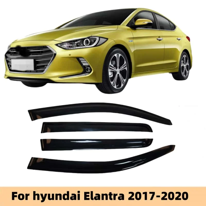 For Hyundai Elantra 2017-2020 Car Side Window Visor Deflector Vent Awnings Shelters Rain Guard Cover Car Accessories