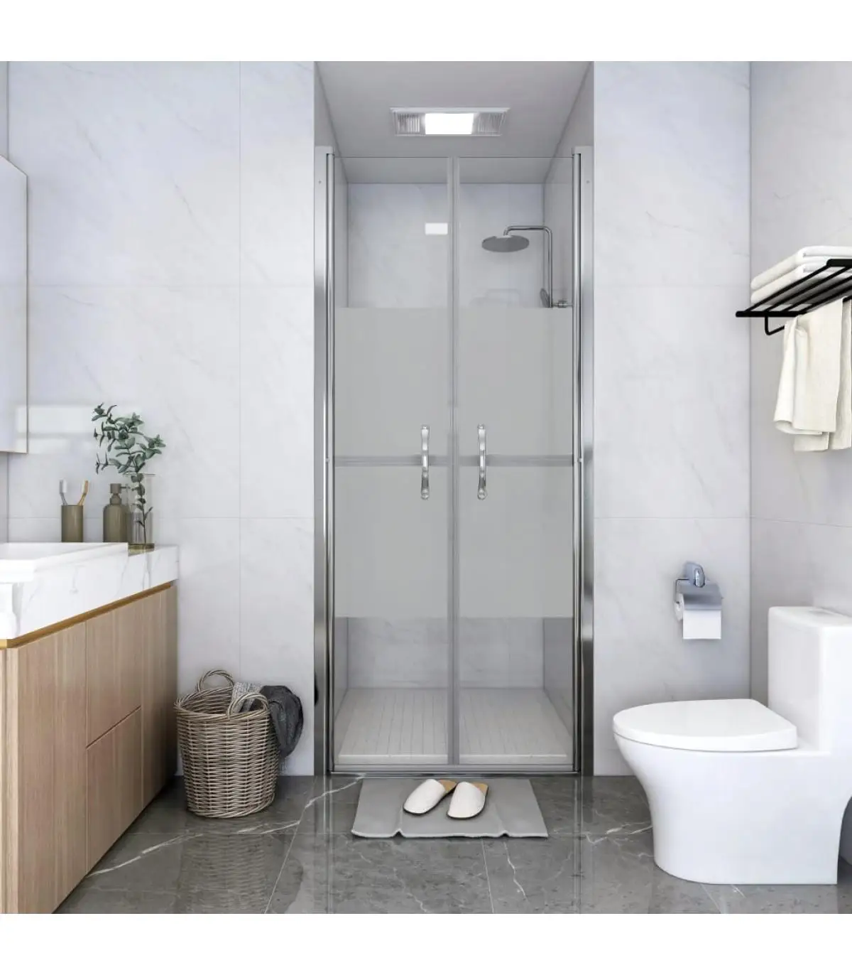 Shower doors shower door ESG half frosted 81x190 cm