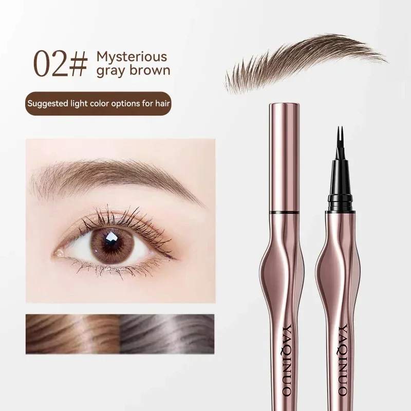 2 Point Eyebrow Pencil Korean Eye Makeup 2 Colors Dark Brown Eyebrow Tattoo Liquid Long Lasting Waterproof Easy Grip Brow Pen