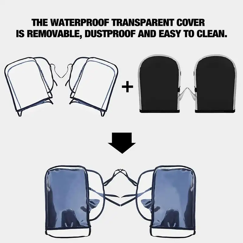 Handlebar Mittens Bicycle Gloves Water Resistant Tear Resistant Windproof Transparent Bicycle Handlebar Cover For Bikepacking