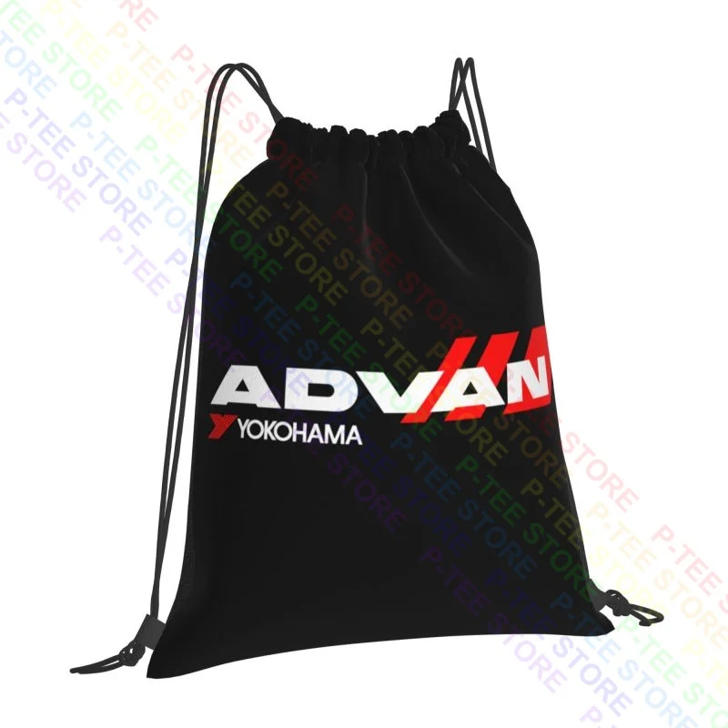 Advan Yokohama Tires Car Racing Heavy Drawstring Bags Gym Bag Vintage Training Lightweight Bags For Travel