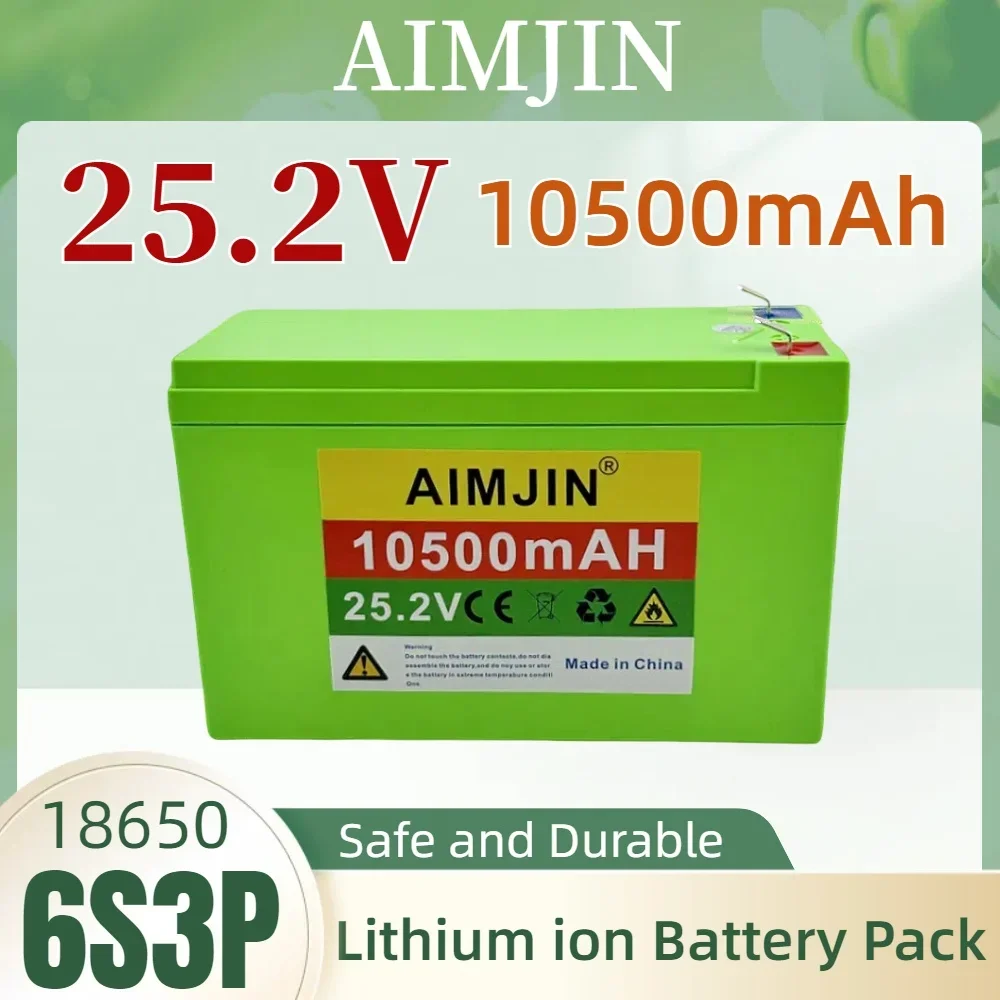 

18650 6S3P Lithium-ion Battery Pack 25.2V 10500mAh Rechargeable Battery Built in BMS 25.2V Suitable for Electric Bicycle