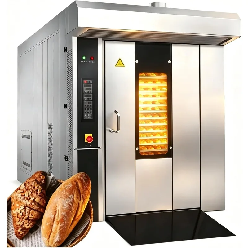 Customized 32-Tray Industrial Bakery Oven with Multi Rack Hot Air Circulation and Automatic Rotation Rotary Rack Oven