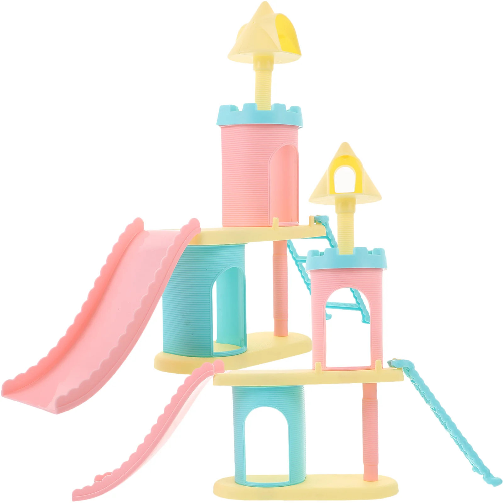 2 Pcs Mini Amusement Park Slide Models Dollhouse Accessories Realistic Decorations Compact Kids Gift Toy Set Mini House Play