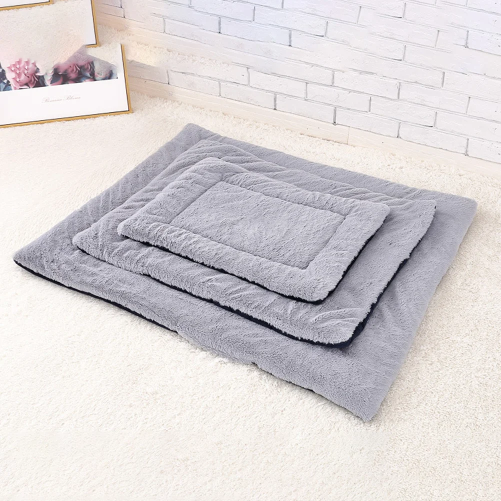 

Warm Dog Blanket Cat Pad Reversible Pet Mat For All Seasons Soft Floor Cushion For Crates Carriers S Navy Blue