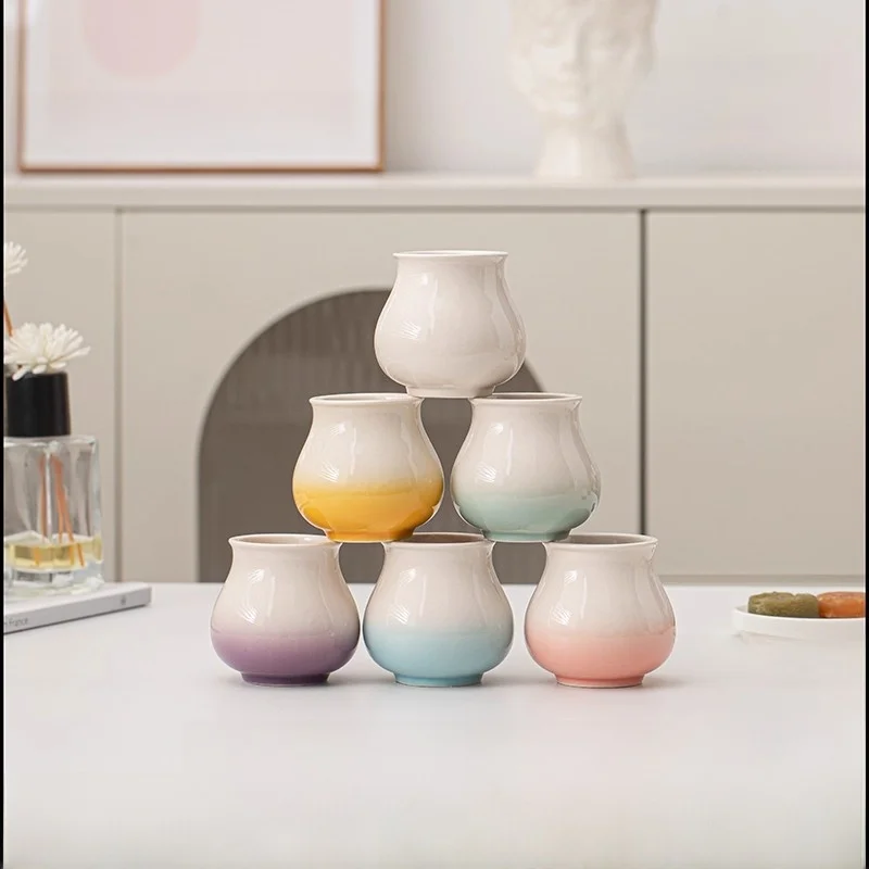 Nordic INS Style Ceramic Coffee Cup Macaron Color Hand-Poured Tea Drinking Perfume  Tasting  Combo  for Drinking...