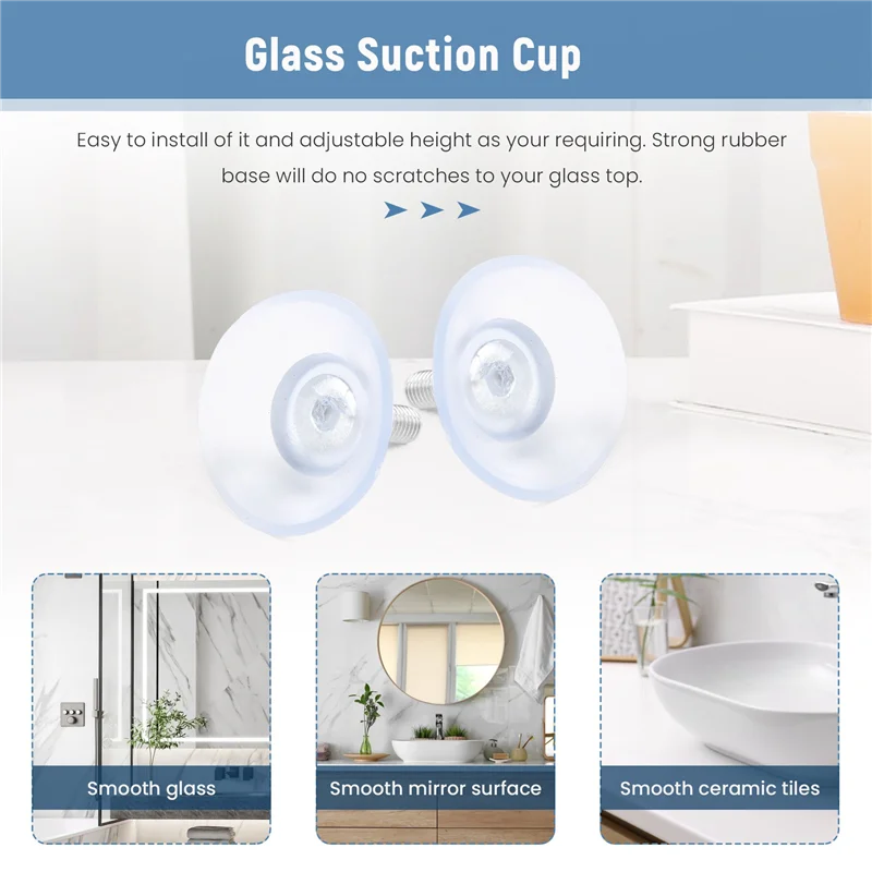 ABSS-10 Pcs Rubber Strong Suction Cup Replacements For Glass Table Tops With M6 Screw