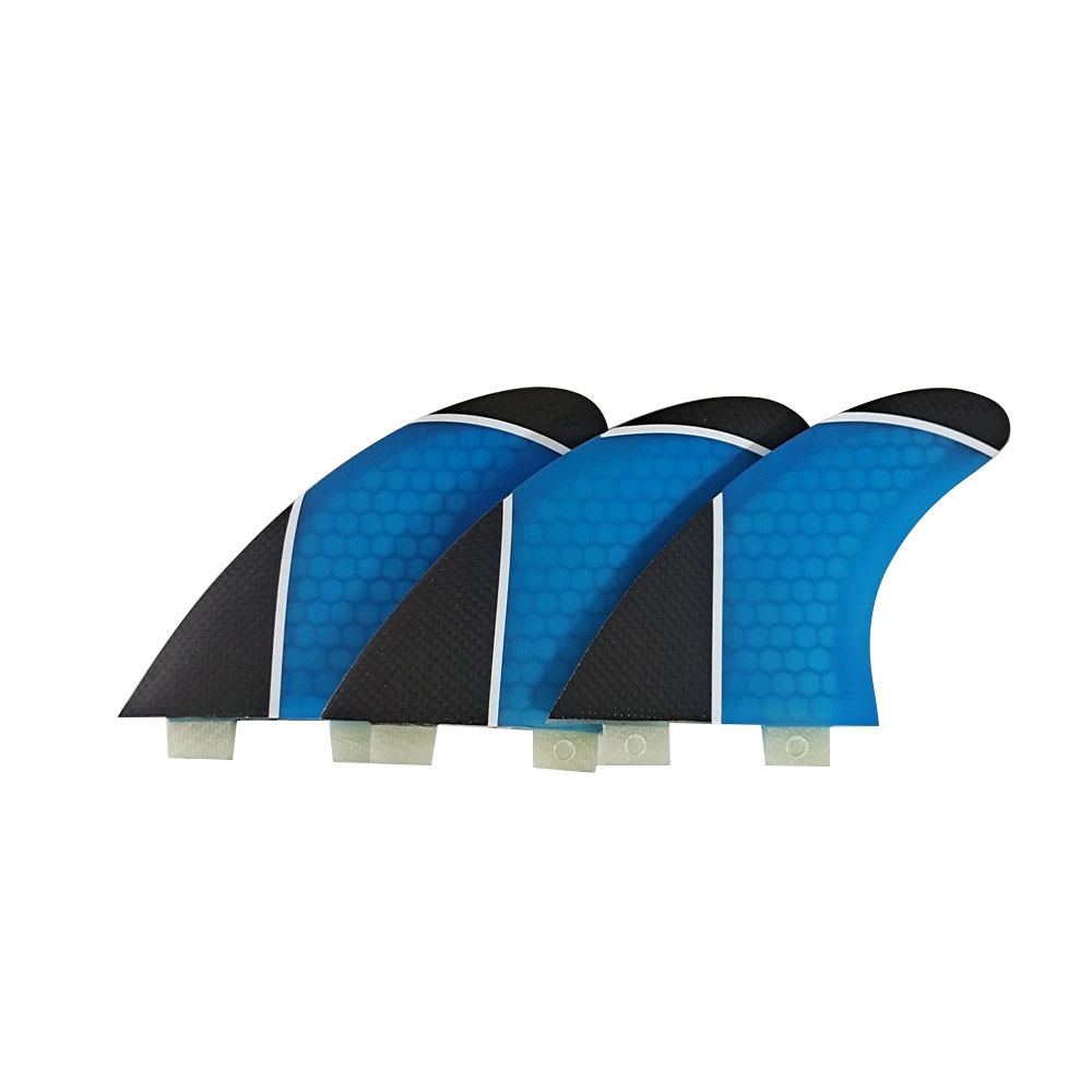 SUP Board Double Tabs 3 pcs/set Fins Blue Color Fiberglass stand up Paddle Quilhas PM-M Surf Fins for Surfing