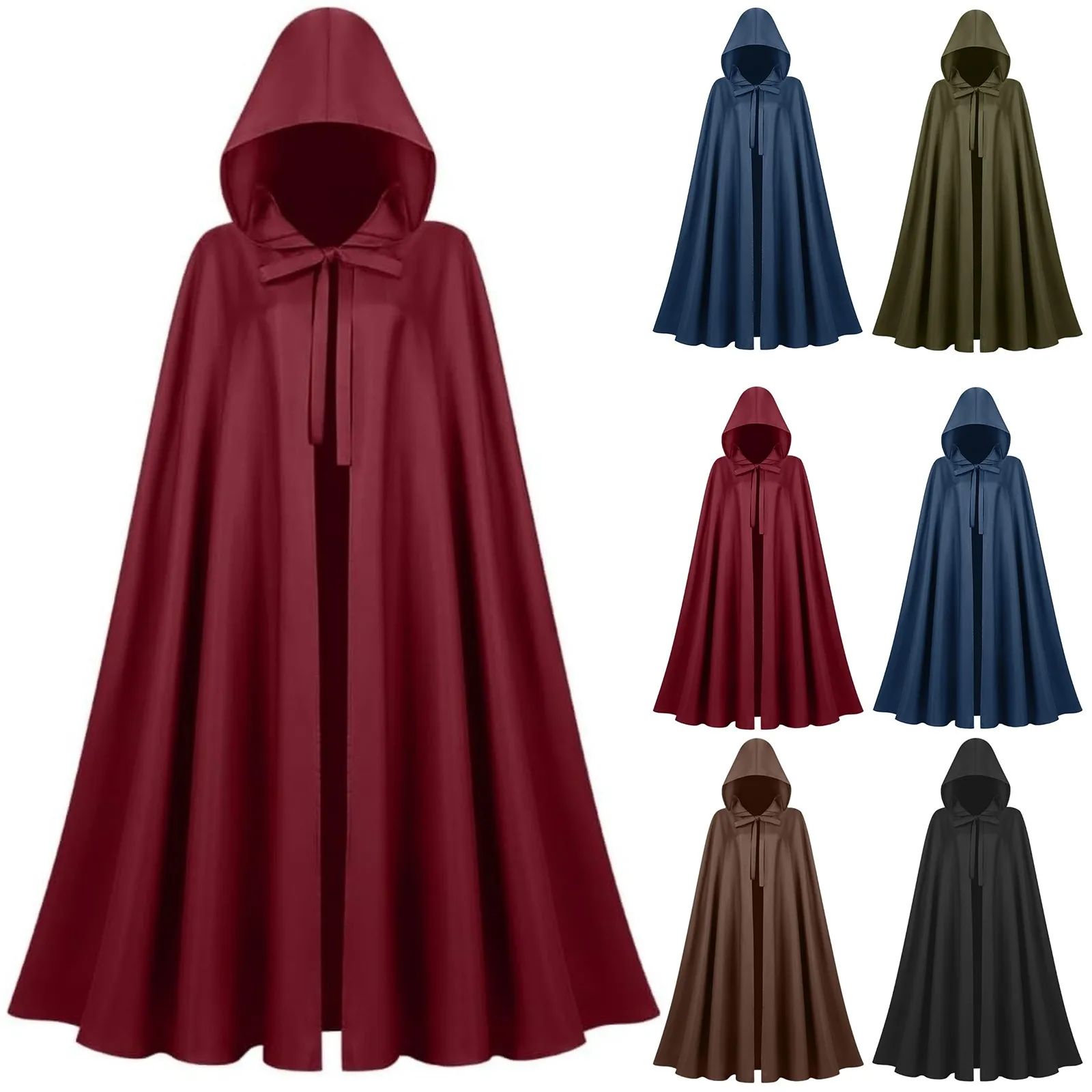 

Средневековый женский и мужской винтажный плащ с капюшоном, Хэллоуин, ведьма, вечерние реквизит для косплея, накидка, персонажи ужасов, костюмы для косплея, плащ 2025