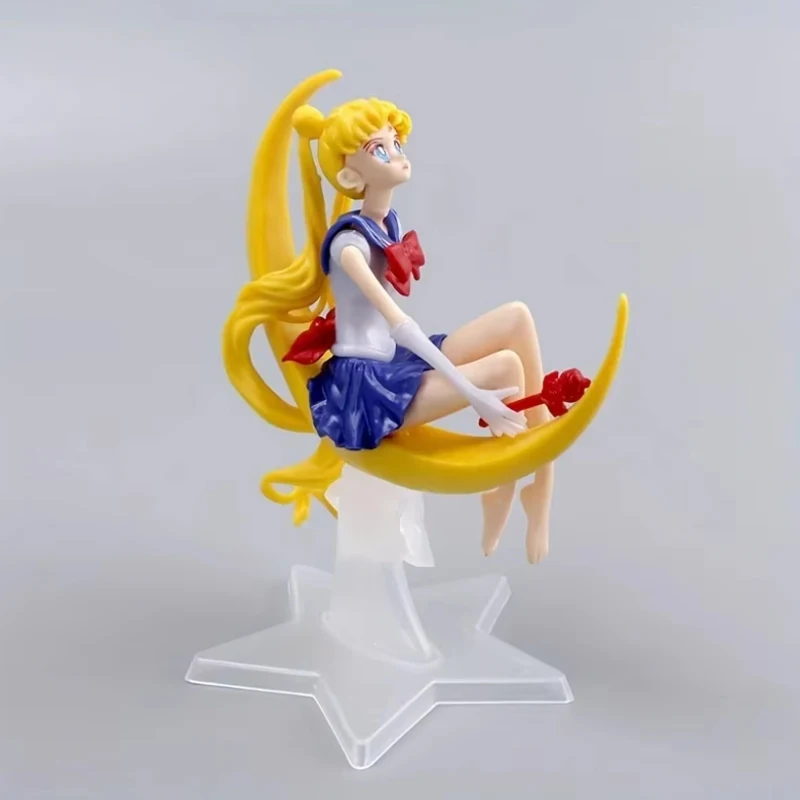 15CMセーラームーンPVCアニメフィギュアおもちゃ漫画月野うさぎ漫画フィギュアケーキデコレーションアクセサリーモデル人形ギフト子供向け