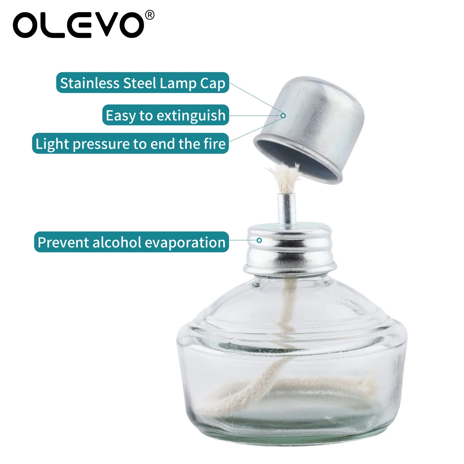 Dental Alcohol Burner Lamp Thickening Glass Bottle Alcohol Heating Glassware Laboratory Experiments Technician Survival Camping