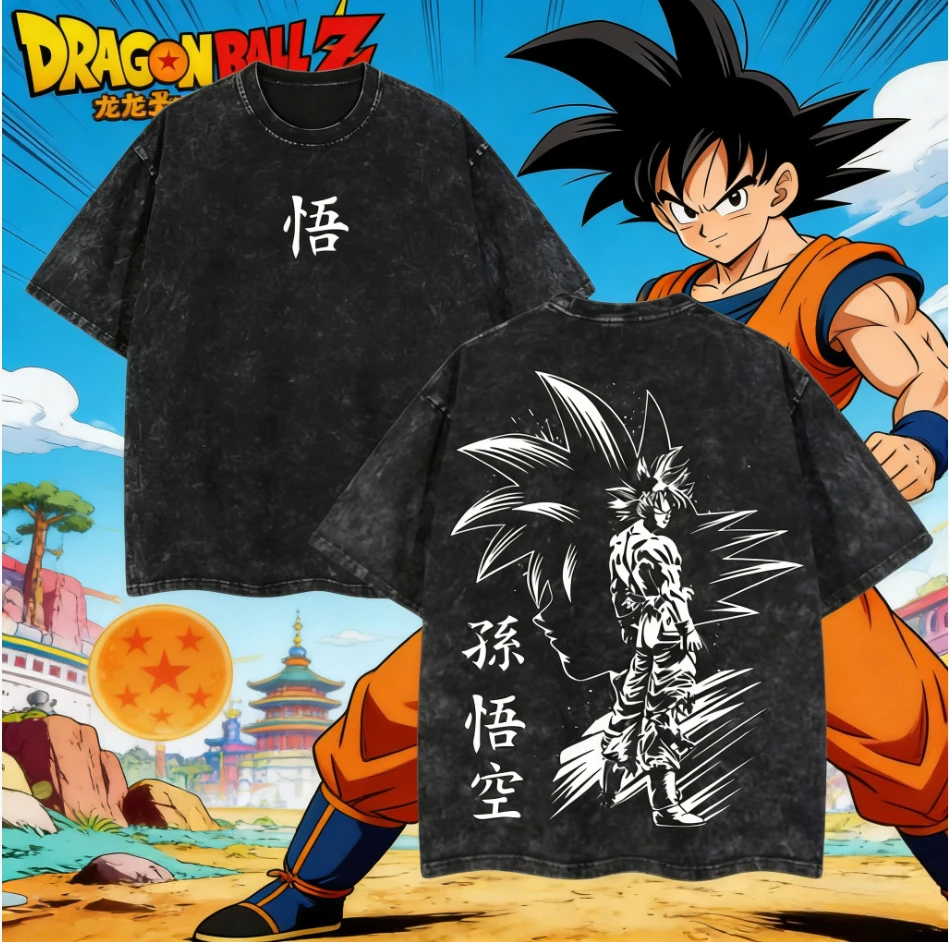 

Футболка Dragon Ball 2025-2026 летняя, 100% хлопок, с принтом Сунь Укуна, уличная повседневная спортивная футболка для фитнеса, с эффектом потертости, в стиле Харадзюку, Y2K.
