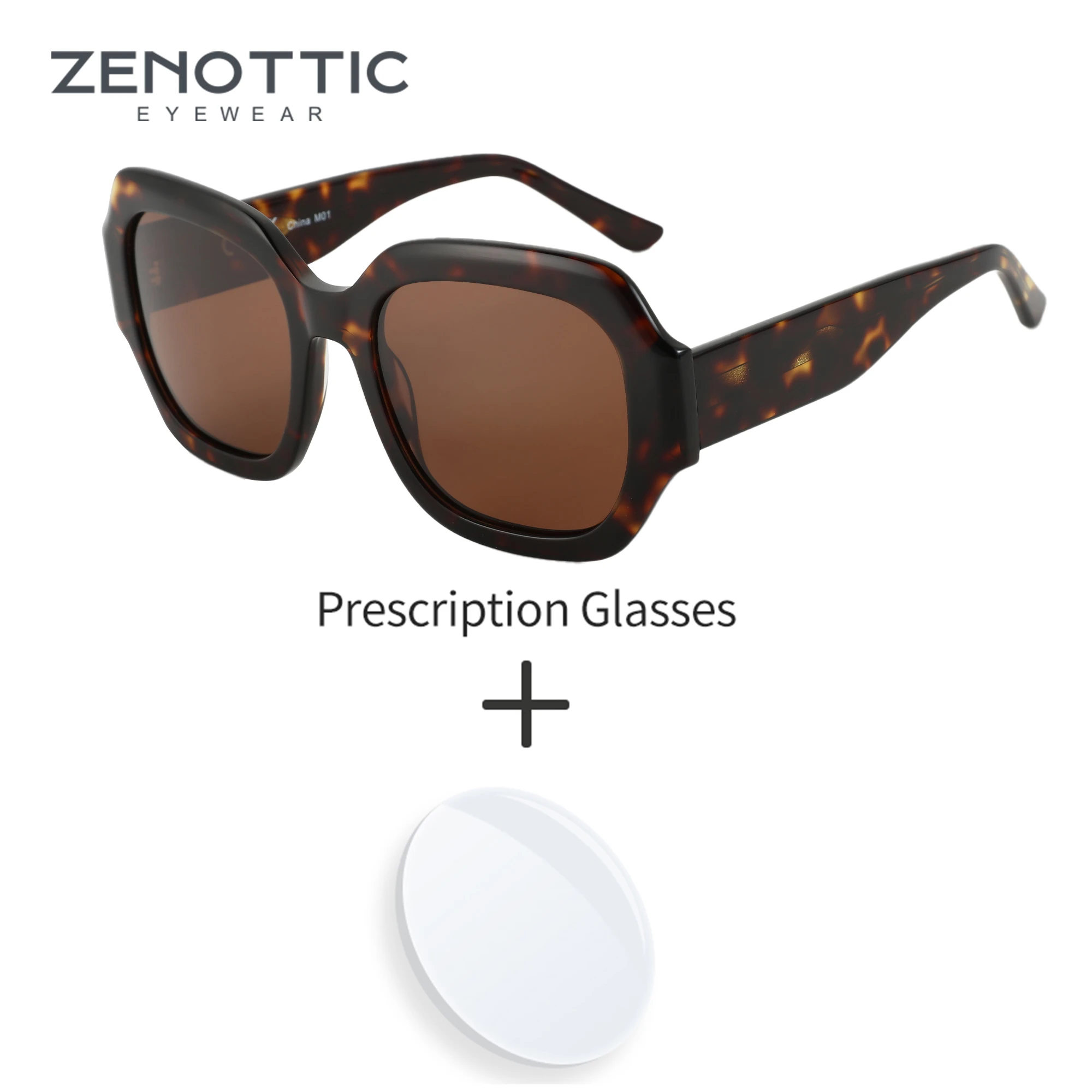 

ZENOTTIC 2025 Fashion Polarized Prescription Sunglasses High-quality Acetate Myopia/Progressive Optical Sun Glasses for Women