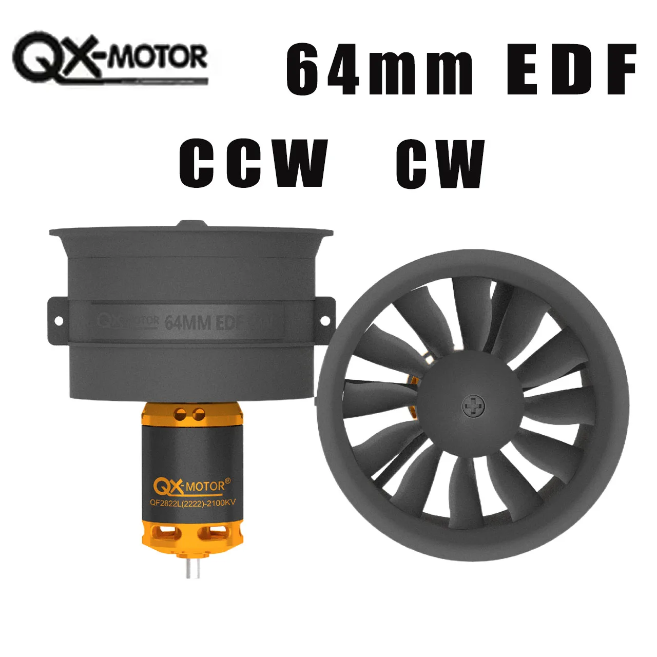 

QX-двигатель 64 мм EDF CW CCW QF2822(2222) 2100 2300 3300 4300KV 12 лезвий бесщеточный двигатель для фототехники