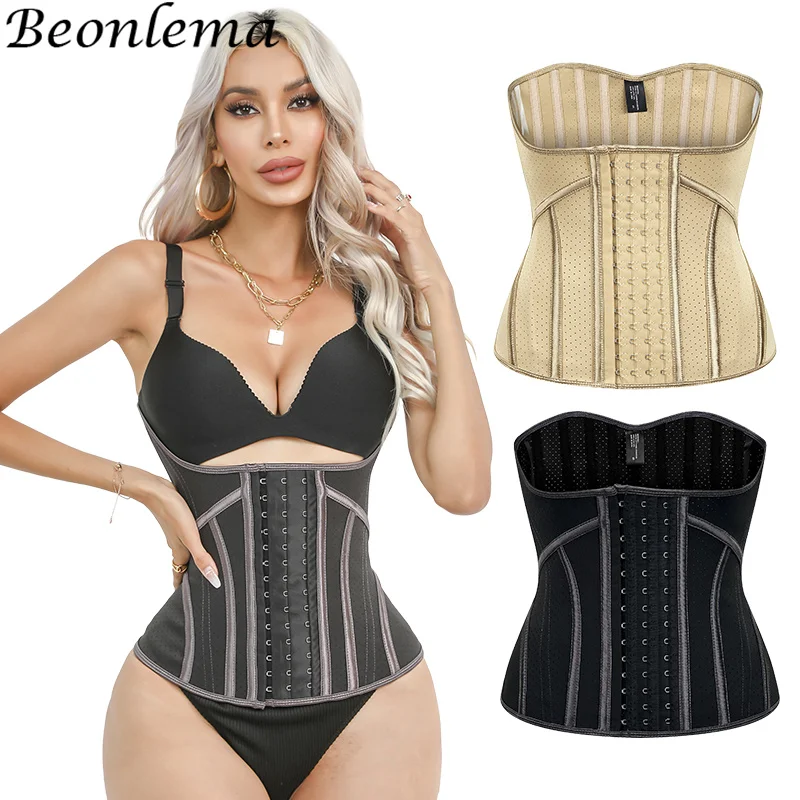 High Quality Latex Underwear Waist Cinchers Mesh Embroidered Breathable Girdle Body Shaper Steel Bone Women Slimming Belt