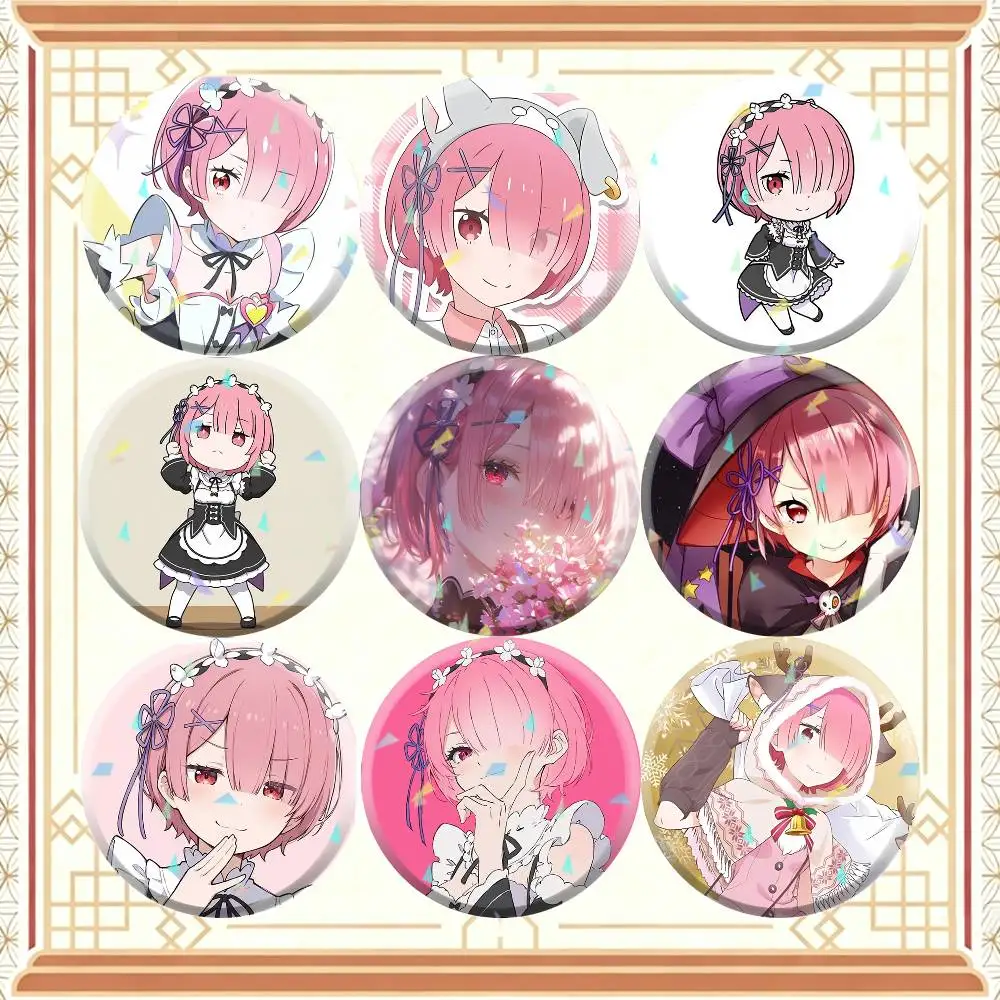 Cute Ram 32/44/58mm Handmade Pins Round Brooch Badge Backpacks Clothes Jewelry Gifts