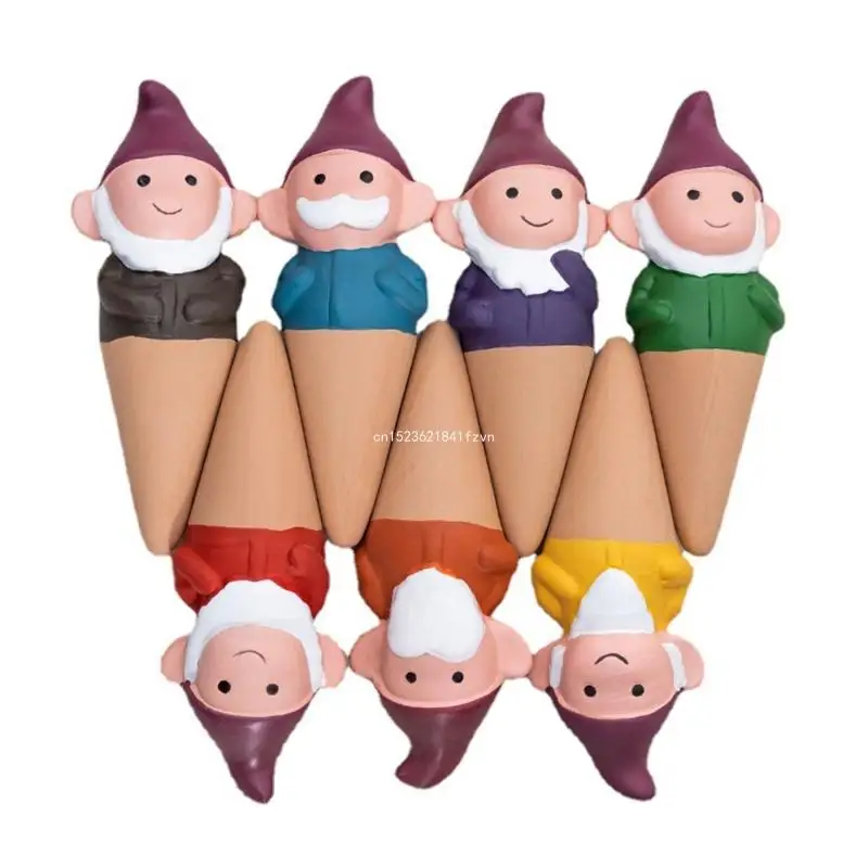 

7pcs Gnomes Plant Watering Stakes Indoor Outdoor Water Spikes for Plant Terracotta Automatic Drip Irrigation for Home Dropship