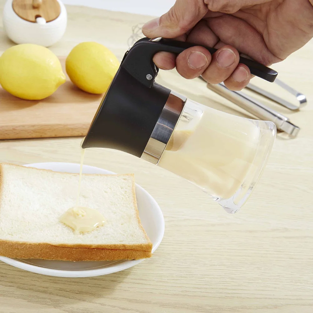 

304 Stainless Steel Syrup Bottle Condiment Dispenser For Kitchen Storage Honey Vinegar Liquid Seasoning Container Syrup