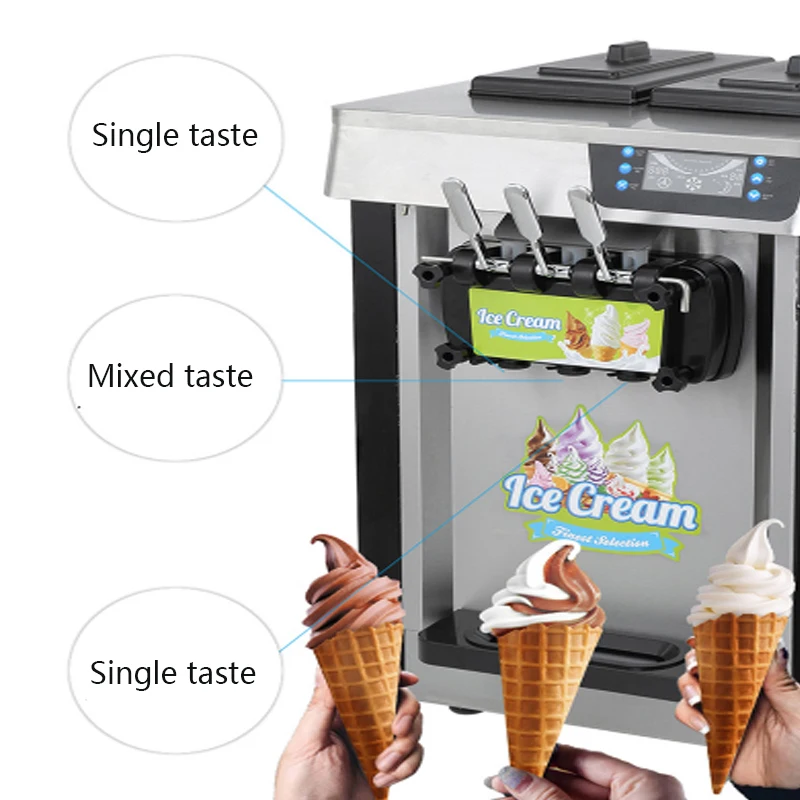 Ice Cream Machine, Commercial Automatic Large And Small Three-Color Cone Soft  220V/110V