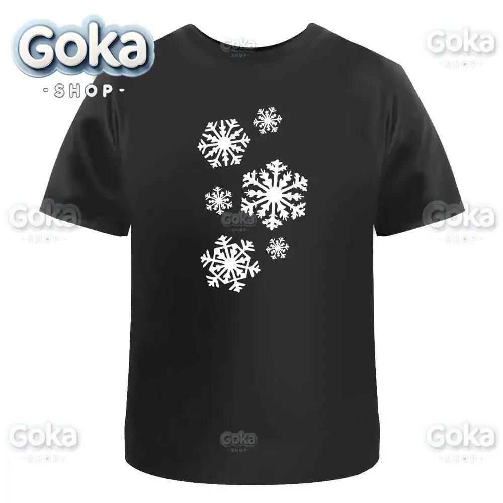 Falling Snowflakes Graphic T Shirts Mens Clothing New in Tops & Tees Cotton Women Printed T-shirt Y2K Clothes Cute Funny Tshirt