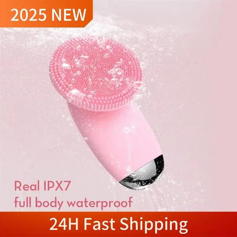 2025 Trend Ultrasonic Silicone Facial Cleanser Electric Vibration Massage Deep Pore Cleaning Multi-Functional Skin Care Tools