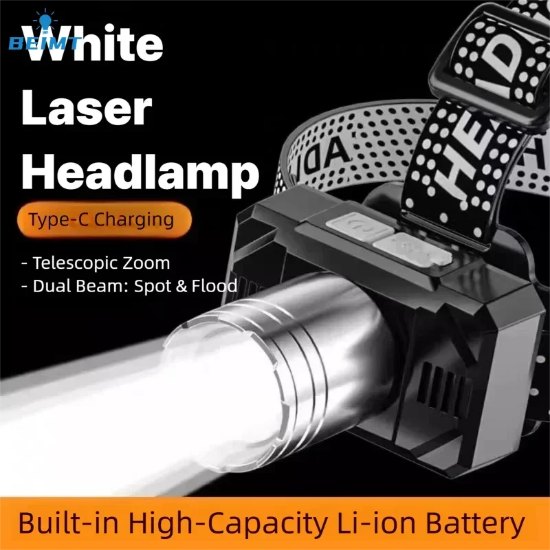 

Светодиодный налобный фонарь с телескопическим зумом и перезаряжаемой батареей емкостью 800 мАч, вращающийся на 360 градусов, для уличной спелеологии и ночной рыбалки