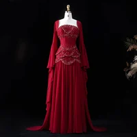 Sharon Said Elegant White and Yellow Chiffon Corset Celebrity Evening Dress with Jacket Flare Sleeves Luxury  SS286 SSCustomize - Image 4