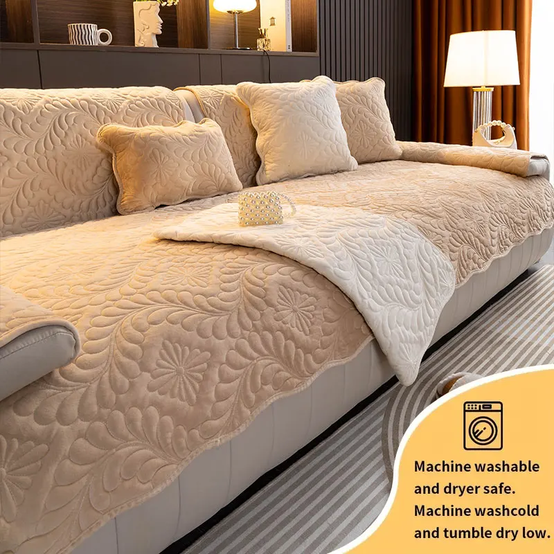 1PC-Milchfleece-Sofakissen, dickes Anti-Rutsch-Kissen aus Winterplüsch, Sofabezug, einfaches Sofakissen