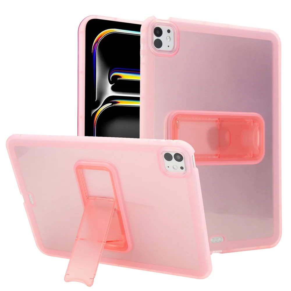 Transparency Stand Case for iPad Pro11 2024 11inch TPU Back Cover Shockproof Protective Shell for iPad Pro11 Tablet Case