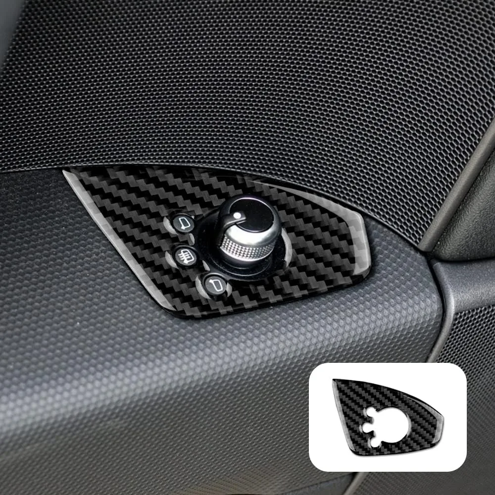 

Rearview Mirror Adjusting Switch Button Knob Trim Carbon Fiber Decoration Sticker For Audi TT 2007-2014 Car Interior Accessories
