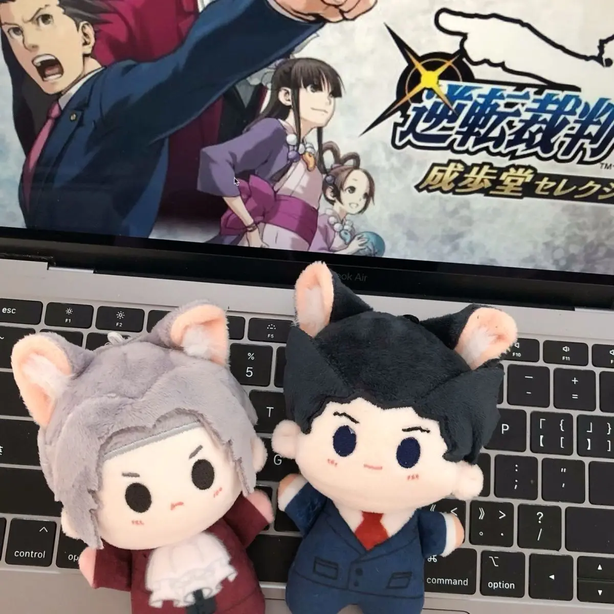 Anime ace advogado phoenix wright milhas edgeworth boneca de pelúcia cosplay brinquedo de pelúcia animal chaveiro mochila pingente presentes de natal