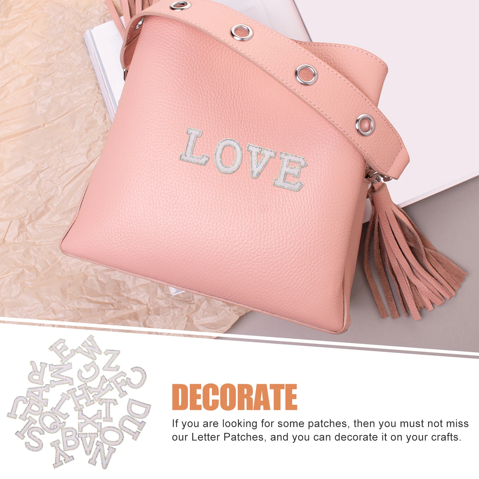 

26pcs Bling Letter Patches Glitter Alphabet Fabric Applique Sewing Patch For Diy Clothing Repair Craft Decorative Accessories