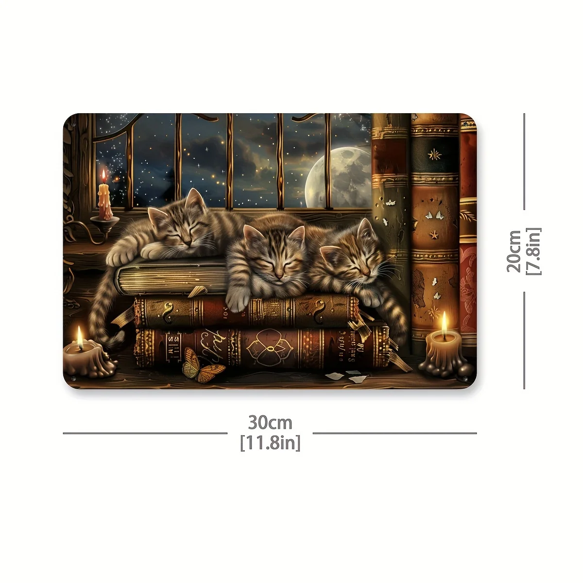 Vintage Sleeping Cats Metal Tin Sign - Perfect for Home, Office, Gym, Cafe & Garage Decor | Durable 8x12 Inch Wall Art | Ideal G