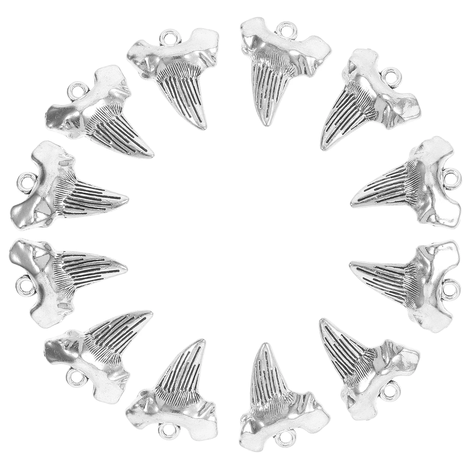 

12pcs Pendant Charms Silver Necklace Bracelet DIY Ocean Animal Teeth Accessories Mini Metal Jewelry Making