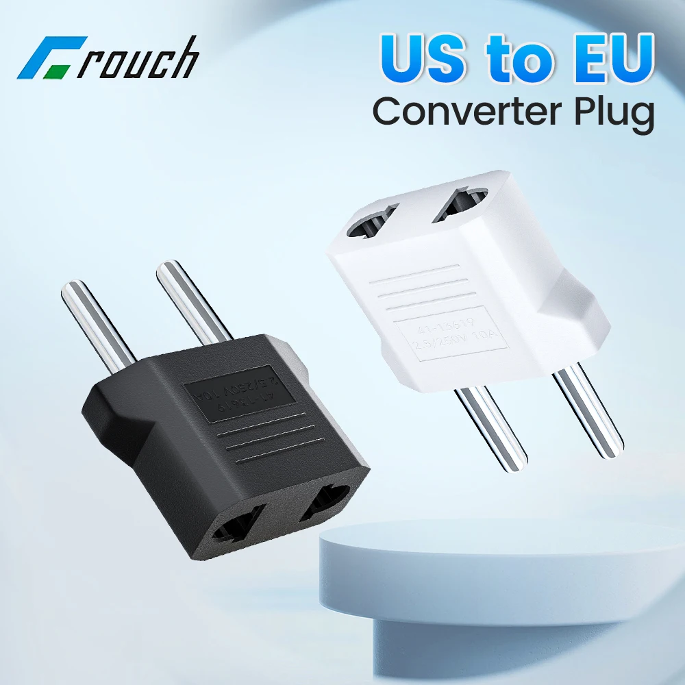 Power Plug Adapter US To EU Euro Europe Plug Power Plug Converter Travel Portable Adapter China To EU Adapter Electrical Socket