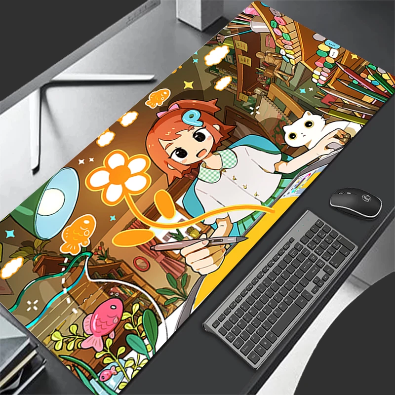 

Mouse Pad Cartoon City Rubber Gaming Mats PC Accessories Mousepad Computer Gamer Mouse Mat Office Desk Mat Non Slip Extended Pad