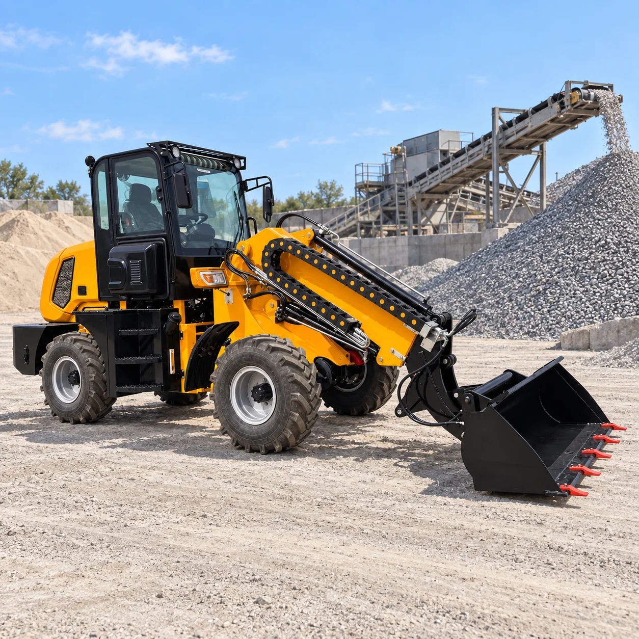 Telescopic Loader Compact Wheel Machine with Extendable Boom for Hay Handling Livestock Feeding and Rural Operations