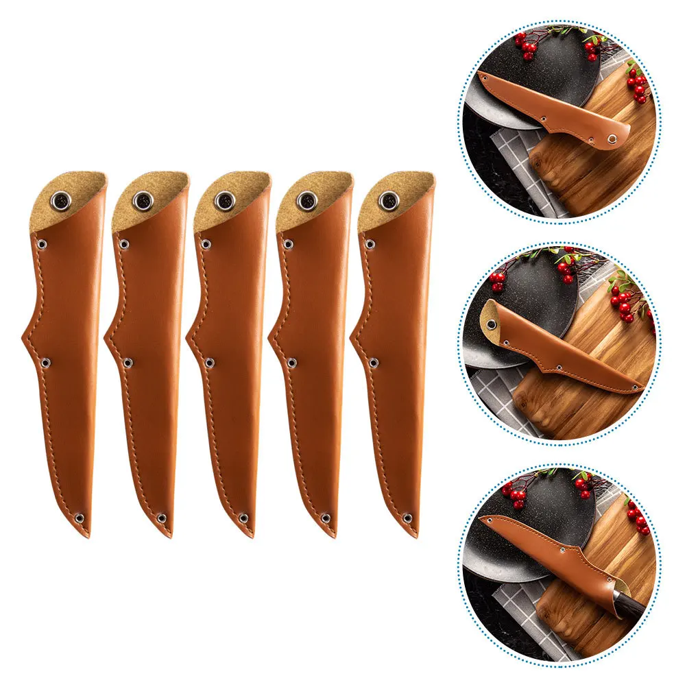 5Pcs Household Cutter Covers Premium PU Material Lightweight Portable Cutter Protector Compact Sleeve Wear Resistant for Travel