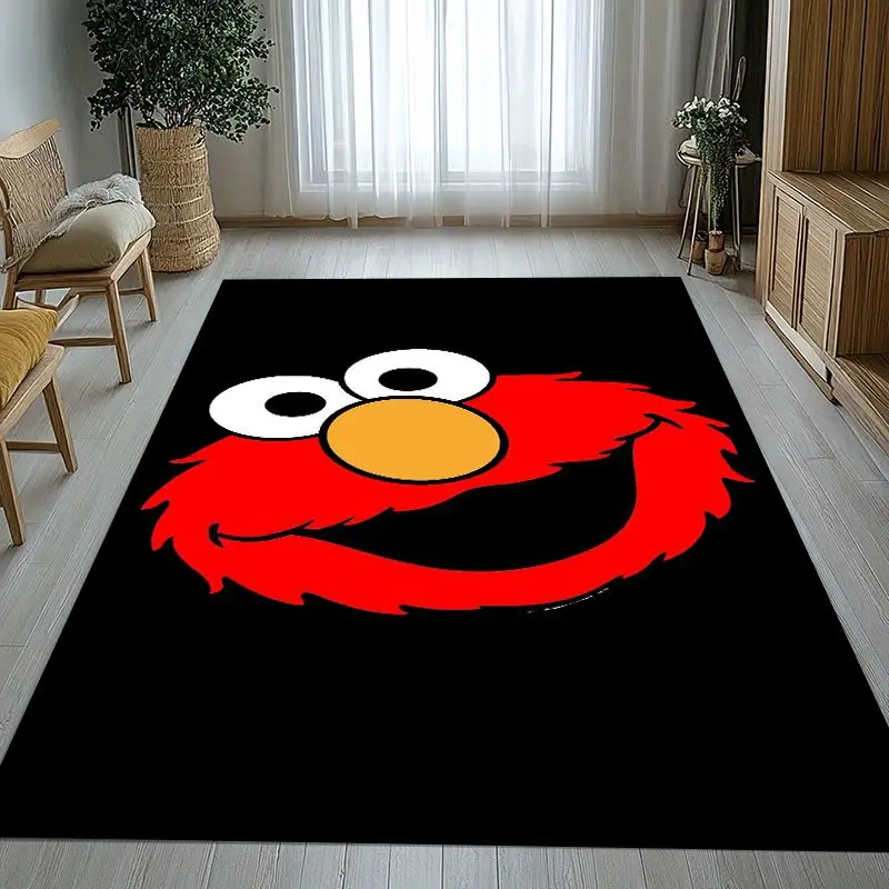Vintage S-Sesame Street Elmo Cookie Monster Soft Non-Slip Large Area Rug for Living Room,Bedroom Carpet Mat for Sofa,Home Decor