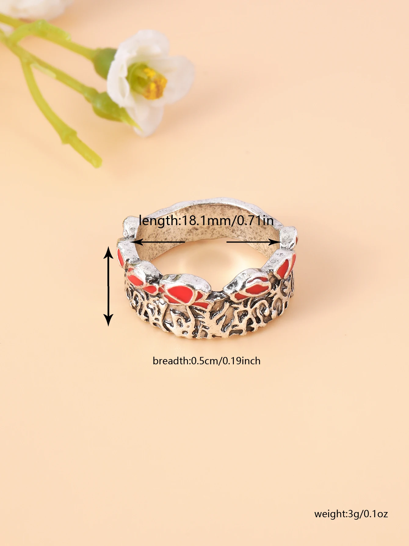 European and American fashion new products exquisite enamel wreath retro flower ring