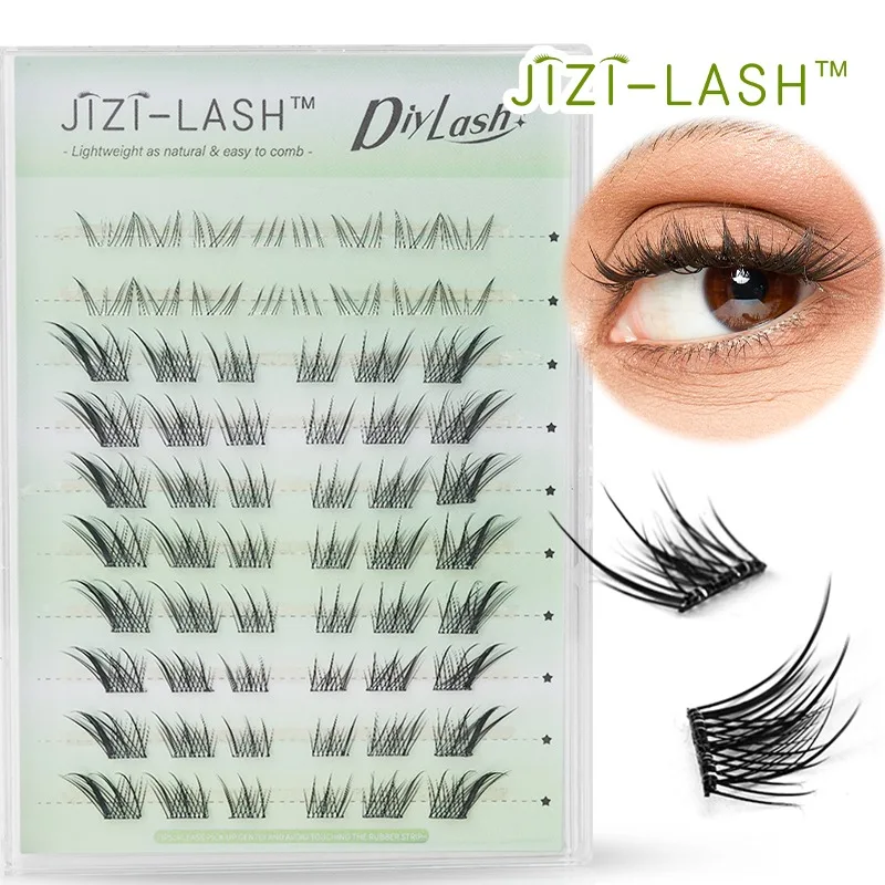 

JIZI-LASH New Glue-free False Eyelashes Natural Self-adhesive Eyelashes Fishtail Princess Fox Eye Lash Clusters Korean Makeup