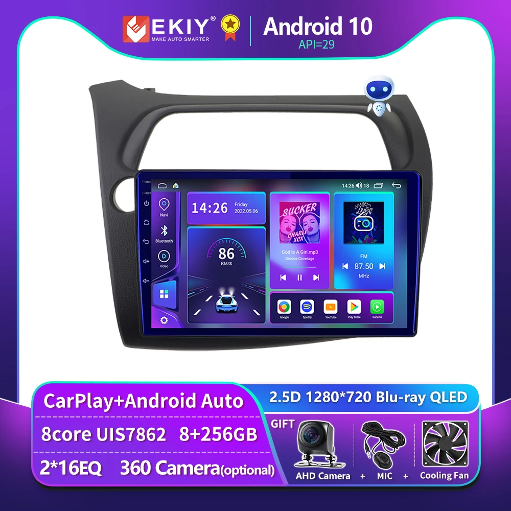 

EKIY T900 8G 128G Android 10 Car Radio For Honda Civic Hatchback 2006-2011 Multimedia Video Navigation 2Din Stereo DVD Head Unit