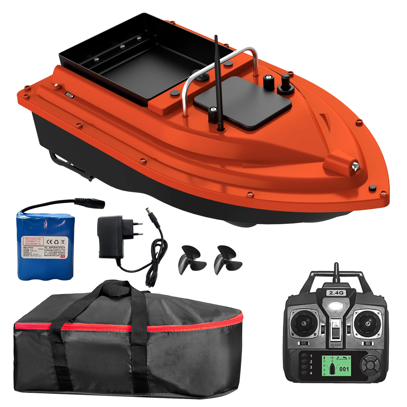 D16E RC Bait Boat for Surf Fishing GPS Fishing Bait Boat with Large Bait Container Automatic Bait Boat with 400-500M RemoteRange