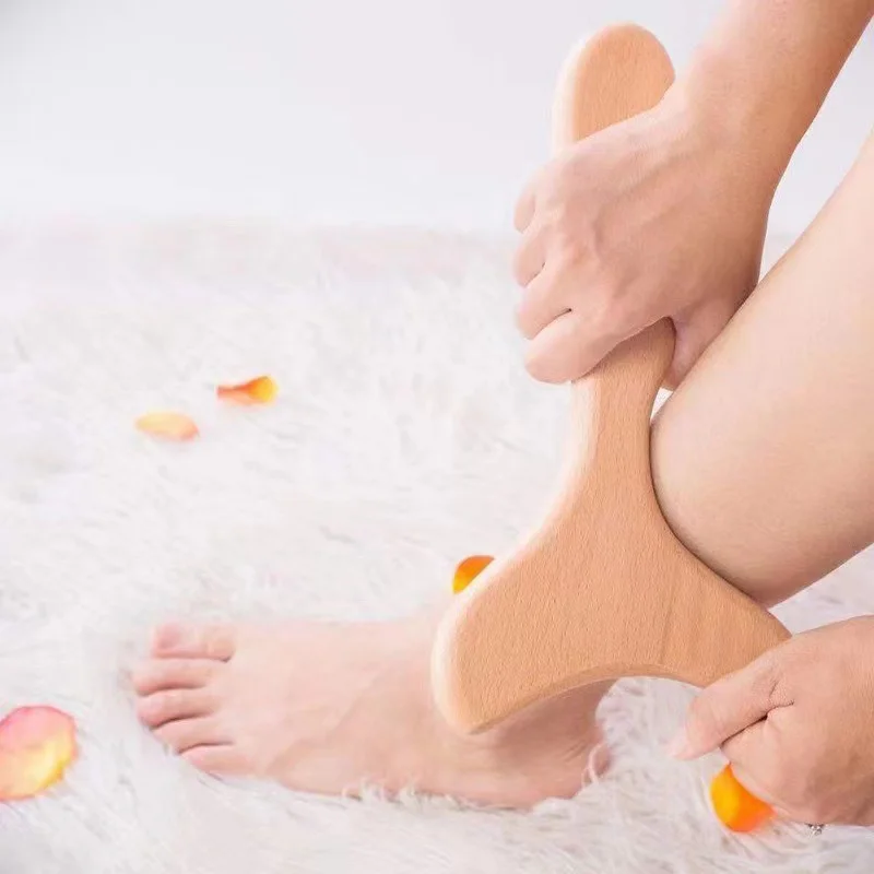 Solid Wood Fish-Tail Massage & Scraping Board - Natural Wooden Body Scraper for Relaxation & Circulation