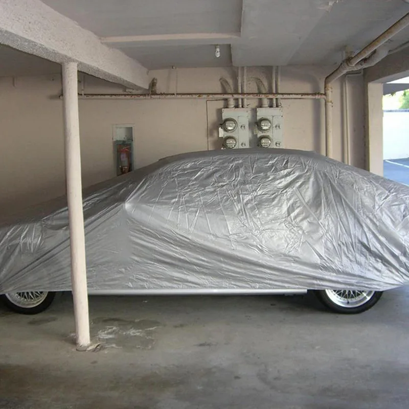 Single Layer PEVA Full Car Cover Universal Waterproof Dustproof UVProtection All Season Vehicle SunCover